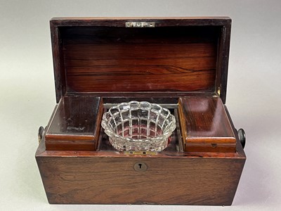 Lot 324 - 19TH CENTURY ROSEWOOD TEA CADDY