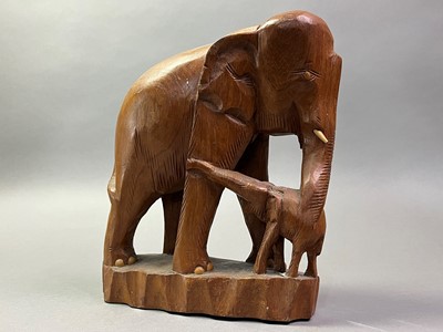 Lot 366 - CRAVED WOOD MODEL OF AN ELEPHANT