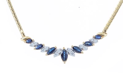 Lot 1175 - SAPPHIRE AND DIAMOND NECKLET
