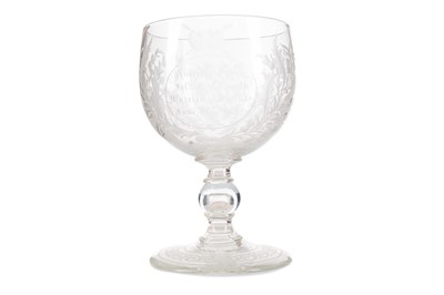 Lot 881 - VICTORIAN GLASS MARRIAGE GOBLET