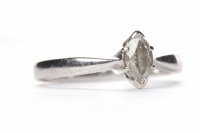 Lot 128 - DIAMOND SOLITAIRE RING the marquise cut...