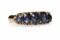 Lot 130 - SAPPHIRE FIVE STONE RING Victorian style, set...