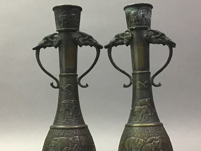 Lot 491 - PAIR OF CHINESE BRONZE VASES