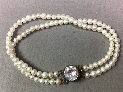 Lot 80A - EARLY/MID 20TH CENTURY PEARL DOUBLE STRAND BRACELET
