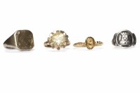 Lot 154 - 1960S CITRINE DRESS RING set with a single...