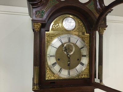 Lot 635 - GEORGE III MAHOGANY LONGCASE CLOCK