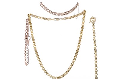 Lot 1194 - COLLECTION OF GOLD CHAINS AND BRACELETS