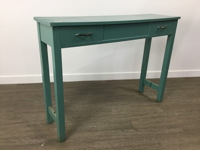 Lot 584 - GREEN PAINTED SIDE TABLE