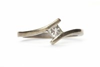 Lot 173 - MOISSANITE SOLITAIRE RING the princess cut...