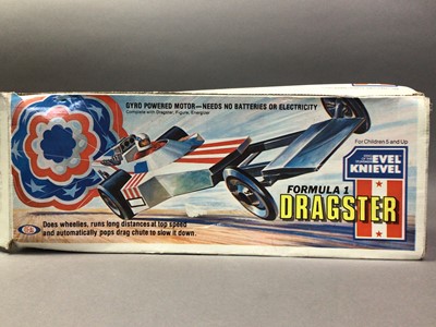 Lot 933 - IDEAL TOYS, KING OF THE STUNTMEN EVEL KNIEVEL FORMULA 1 DRAGSTER