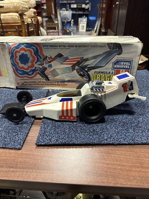 Lot 933 - IDEAL TOYS, KING OF THE STUNTMEN EVEL KNIEVEL FORMULA 1 DRAGSTER