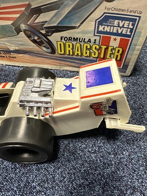 Lot 933 - IDEAL TOYS, KING OF THE STUNTMEN EVEL KNIEVEL FORMULA 1 DRAGSTER