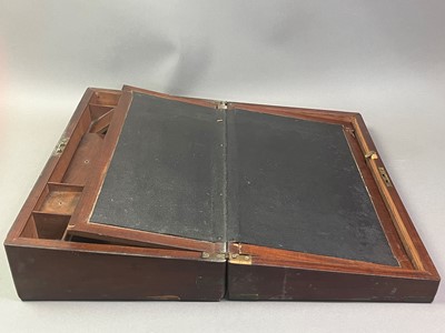 Lot 185 - VICTORIAN MAHOGANY WRITING SLOPE