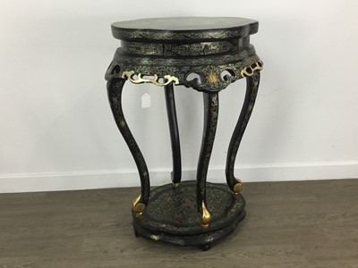 Lot 60 - CHINESE BLACK LAQUERED JARDINIERE STAND