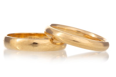 Lot 1251 - TWO EIGHTEEN CARAT GOLD WEDDING RINGS