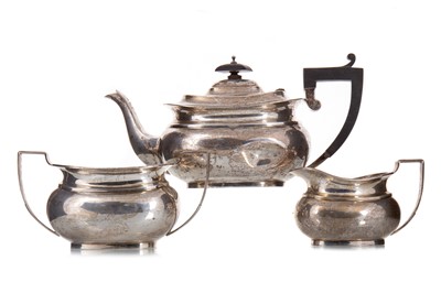 Lot 73 - GEORGE V SILVER THREE-PIECE TEA SERVICE