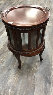 Lot 355 - MAHOGANY CIRCULAR DRINKS CABINET