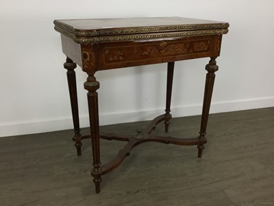 Lot 907 - FRENCH KINGWOOD AND MARQUETRY TURNOVER GAMES TABLE OF LOUIS XVI DESIGN