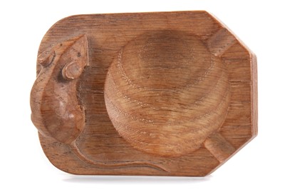 Lot 303 - WORKSHOP OF ROBERT 'MOUSEMAN' THOMPSON OF KILBURN (BRITISH, 1876-1955), ADZED OAK ASHTRAY