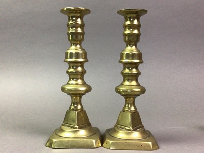 Lot 362 - PAIR OF VICTORIAN BRASS CANDLESTICKS