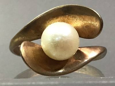 Lot 336 - TWO PEARL DRESS RINGS