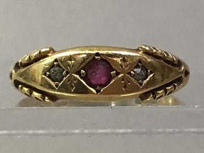 Lot 337 - RUBY AND DIAMOND RING