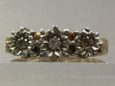 Lot 338 - THREE DIAMOND RINGS