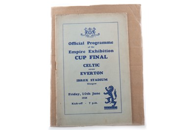 Lot 1540 - CELTIC F.C. VS. EVERTON F.C., RARE EMPIRE EXHIBITION CUP FINAL PROGRAMME