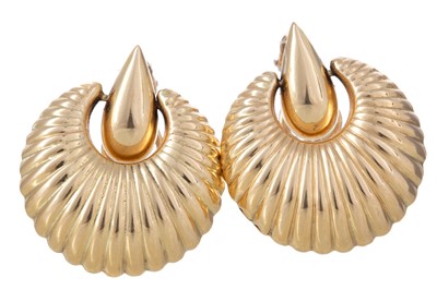 Lot 1244 - PAIR OF FOURTEEN CARAT GOLD EARRINGS