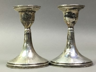 Lot 374 - PAIR OF SILVER CANDLESTICKS