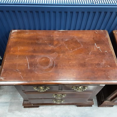 Lot 380 - PAIR OF REPRODUCTION MAHOGANY BEDSIDE CABINETS