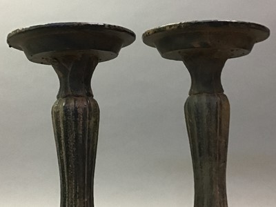 Lot 314 - PAIR OF CAST METAL CANDLESTICKS