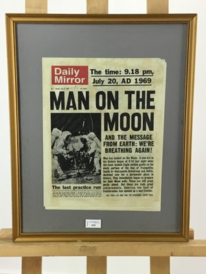 Lot 428 - DAILY MIRROR, MAN ON THE MOON 1969