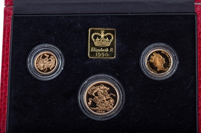 Lot 144 - ELIZABETH II PROOF SOVEREIGN THREE-COIN SET