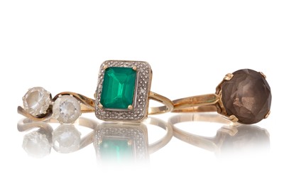 Lot 1245 - THREE GEM SET RINGS