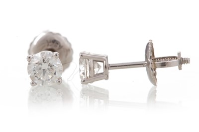 Lot 1280 - DIAMOND STUD EARRINGS