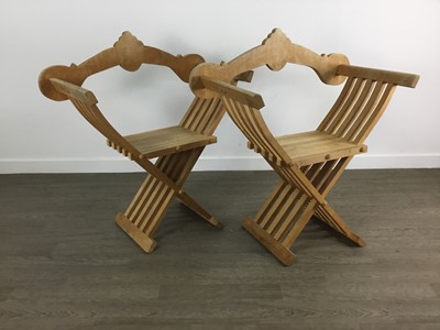 Lot 509 - SET OF FOUR PORTUGUESE FOLDING MONCHIQUE CHAIRS