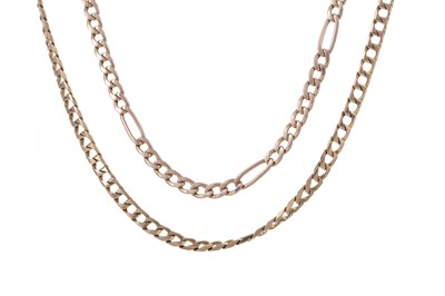 Lot 1295 - TWO GOLD CHAINS