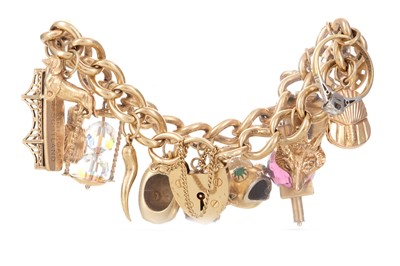 Lot 1298 - GOLD CHARM BRACELET