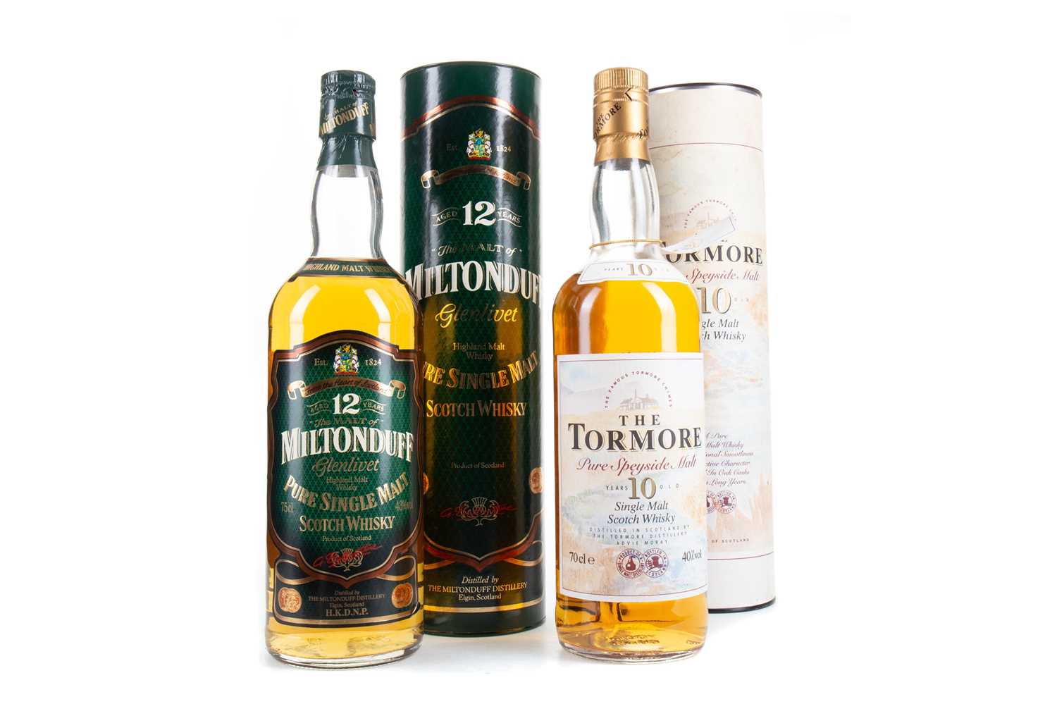 Lot 56 - TORMORE 10 YEAR OLD AND MILTONDUFF 12 YEAR OLD 75CL