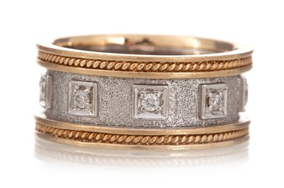 Lot 1301 - WIDE DIAMOND SET BAND