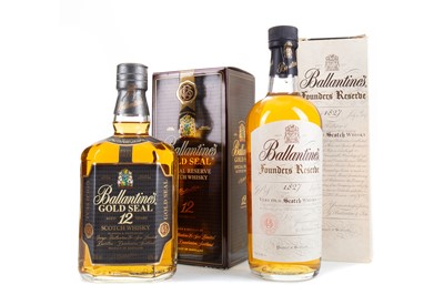 Lot 72 - BALLANTINE'S FOUNDER'S RESERVE 75CL AND 12 YEAR OLD GOLD SEAL 75CL