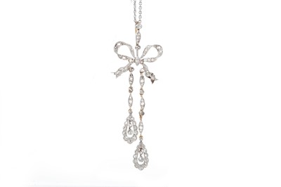 Lot 1307 - BELLE EPOQUE DIAMOND BOW PENDANT