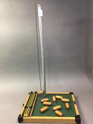 Lot 590 - KAY'S OF LONDON, TABLETOP NINE PIN BOWLING GAME