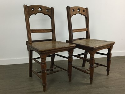 Lot 596 - PAIR OF OAK GOTHIC REFORM ECCLESTIACAL CHAIRS