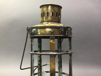 Lot 534 - BRASS SKELETON OF A HANGING LAMP