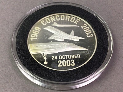 Lot 622 - CONCORDE LAST FLIGHT 202 FINE SILVER PROOF MEDALLION