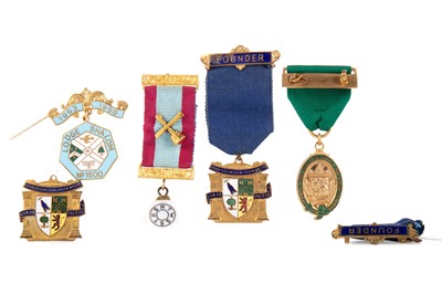 Lot 105 - GROUP OF MASONIC ENAMELLED MEDALS AND BADGES