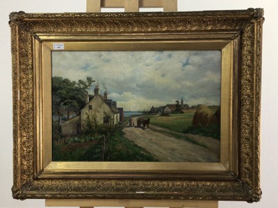 Lot 640 - LARGE OIL PAINTING 'ROAD TO FERRYDEN'