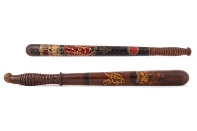 Lot 81a - UK, TWO POLICE OFFICER'S TRUNCHEONS